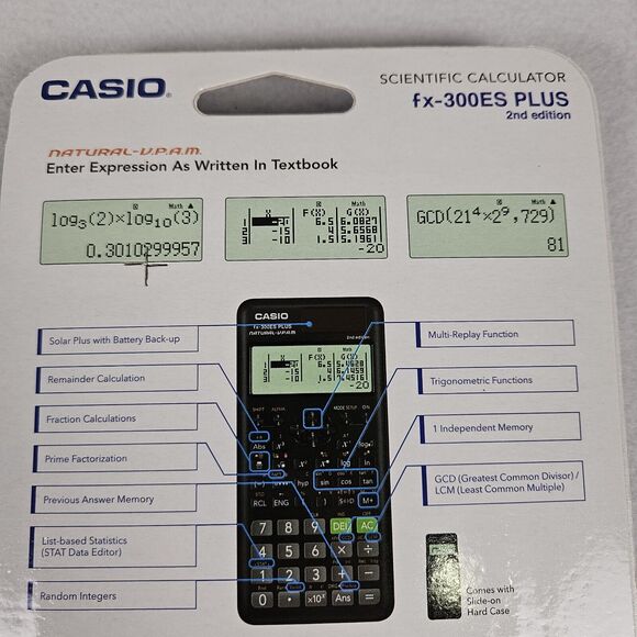 Casio fx-300ES Plus 2nd Edition Scientific Calculator Case SAT School College - Picture 7 of 8